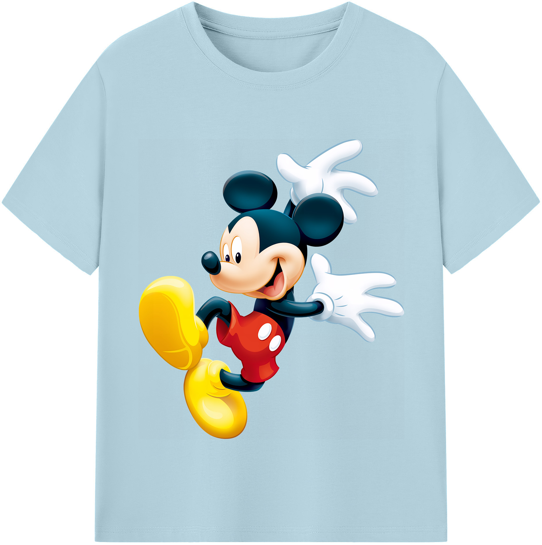 （画像用） ミッキーマウス Mickey Mouse 綿100％半袖Tシャツ（フロントプリント）